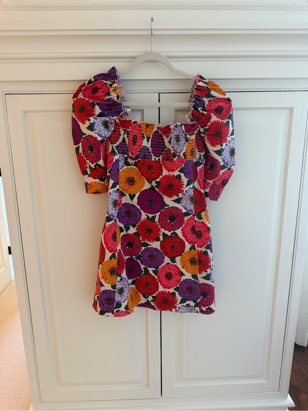 LA DoubleJ Floral Mini Dress in Red, Purple, Yellow, Pink, Green
